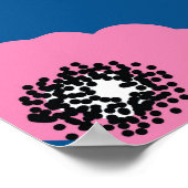 Poster Bleu Blanc Rouge : Scandinave Florale. (Coin)