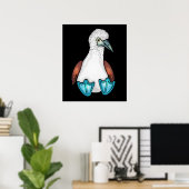 Poster Bleu Bobby mignon Oiseau Cadeau Oiseau de mer Pied (Bureau à domicile)