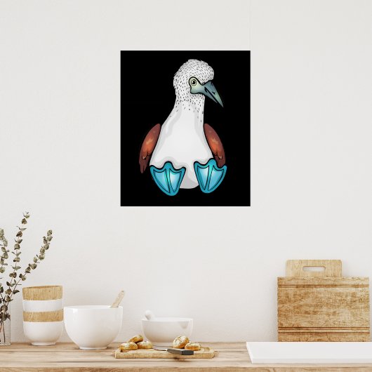 Poster Bleu Bobby mignon Oiseau Cadeau Oiseau de mer Pied (Cuisine)