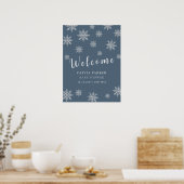 Poster Bleu Boho Baby shower de neige d'hiver (Cuisine)