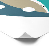 Poster Bleu Boomerangs du milieu du siècle moderne (Coin)