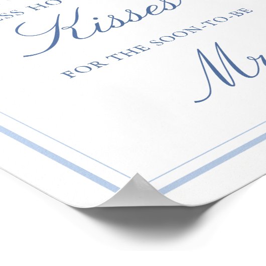 Poster Bleu Bow Combien de baisers Fête des mariées Jeu S (Coin)