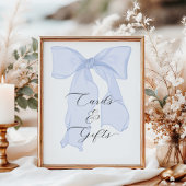Poster Bleu Bow Coquette Anniversaire Cartes et cadeaux d