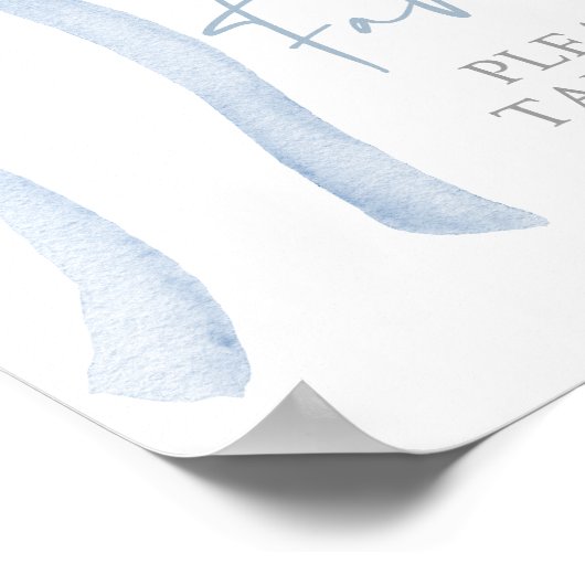 Poster Bleu Bow Coquette Baby shower Faveurs Signal (Coin)