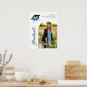 Poster Bleu Bow Coquette Graduate Cap Bienvenue (Cuisine)