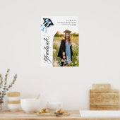 Poster Bleu Bow Coquette Graduate Cap Bienvenue (Cuisine)