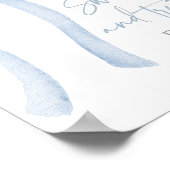 Poster Bleu Bow Coquette Sweet Traitements Baby shower Si (Coin)