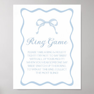 Poster Bleu Bow Fête des mariées Jeu