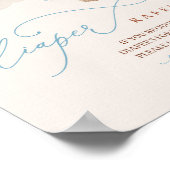 Poster Bleu Boy Teddy Ours Baby shower Déchets Raffin Sig (Coin)