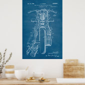 Poster Bleu | Brevet de motocycles (Cuisine)