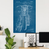Poster Bleu | Brevet de motocycles (Bureau à domicile)