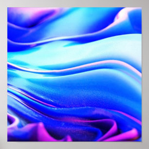 Poster Bleu brillant et violet Faux Plastique Abstrait