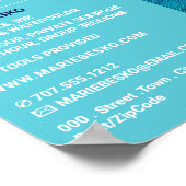 Poster Bleu Brosse, Enseignant d'Art, Cours d'Art (Coin)