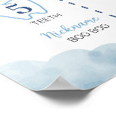 Poster Bleu Brown Ours en Teddy Garçon Anniversaire Jalon (Coin)