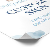 Poster Bleu Brown Ours en Teddy Signal personnalisé Anniv (Coin)