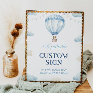 Poster Bleu Brown Ours en Teddy Signal personnalisé Anniv