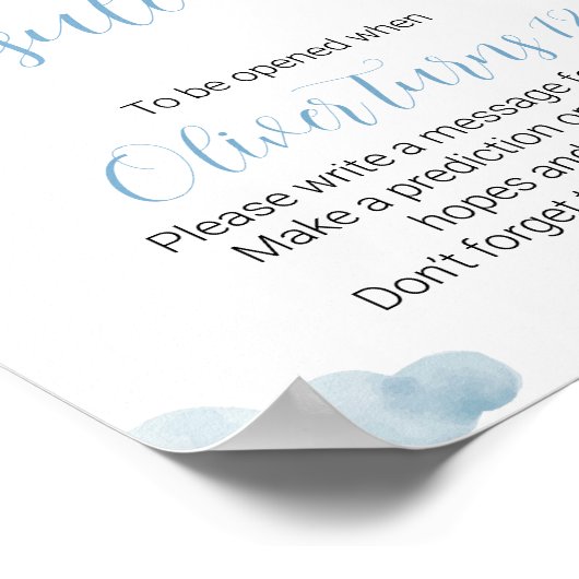 Poster Bleu Brown Teddy Ours Anniversaire Heure Capsule P (Coin)