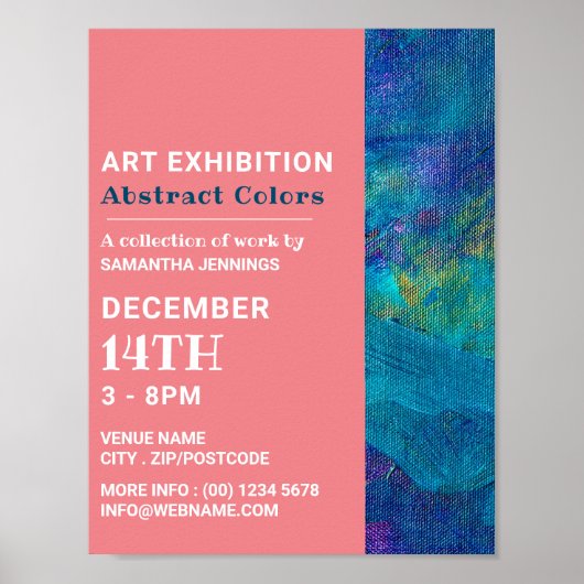 Poster Bleu Bruxelles, Artist Exposition Publicité (Devant)