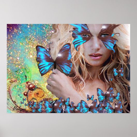 POSTER BLEU BUTTERFLY (Devant)