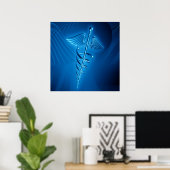 Poster bleu Caduceus (Bureau à domicile)