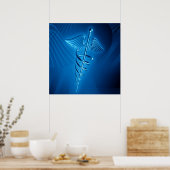 Poster bleu Caduceus (Cuisine)