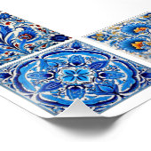 Poster Bleu Carrelage Méditerranéen Tarifs (Coin)