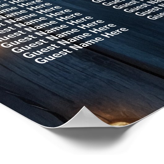 Poster Bleu Chaîne Lumières 11 Tables Siège Mariage (Coin)