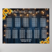 Poster Bleu Chaîne Lumières 11 Tables Siège Mariage (Devant)