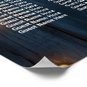 Poster Bleu Chaîne Lumières 12 Tables Siège Mariage (Coin)