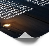 Poster Bleu Chaîne Lumières 17 Tables Siège Mariage (Coin)