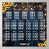 Poster Bleu Chaîne Lumières 17 Tables Siège Mariage (Devant)