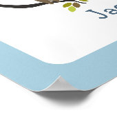 Poster Bleu + Chevron Owl Infirmière personnalisée (Coin)