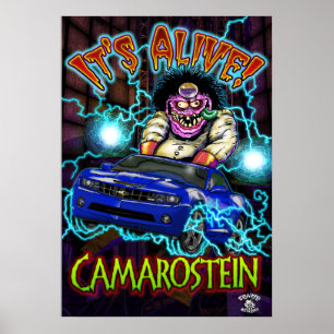 Poster bleu Chevy Camaro SS