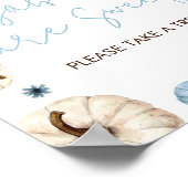 Poster Bleu Chute Citrouille Baby shower Les bébés sont d (Coin)