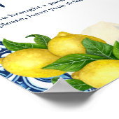 Poster Bleu citron baby shower Amalfi signe de tombole (Coin)