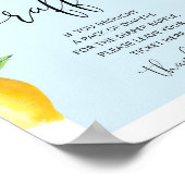 Poster Bleu citron diaper signe de tombole (Coin)