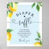 Poster Bleu citron diaper signe de tombole (Devant)