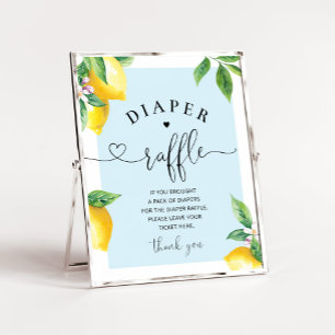 Poster Bleu citron diaper signe de tombole