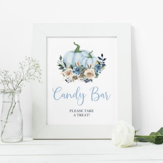 Poster Bleu Citrouille Boy Douche Barre à bonbons