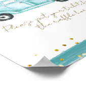 Poster Bleu Citrouille Camion Baby shower d'automne moder (Coin)