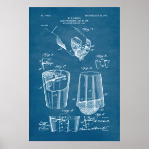 Poster Bleu Clair   Brevet de cisaille liquide et mélange