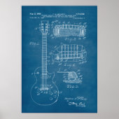 Poster Bleu Clair | Brevet de guitare (Devant)
