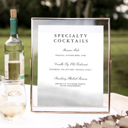 Poster Bleu clair | Panneau du menu de la barre Mariage