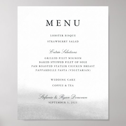 Poster Bleu clair | Panneau du menu Mariage (Devant)