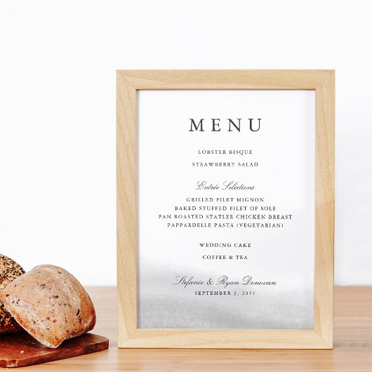 Poster Bleu clair | Panneau du menu Mariage