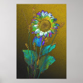 Poster bleu clair sur jaune (Devant)