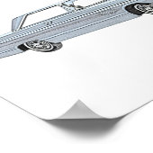 Poster Bleu classique 1965 Plymouth Fury dessin (Coin)