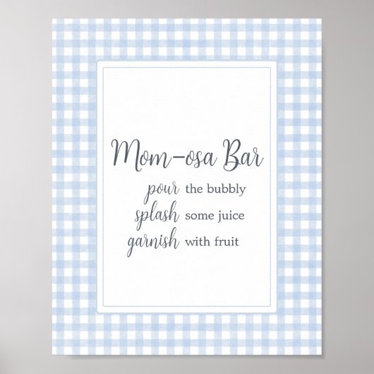 Poster Bleu classique En vichy Maman Osa Bar (Devant)