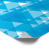 Poster Bleu, cool, moderne, triangles recouverts à la mod (Coin)
