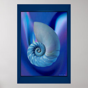 Poster Bleu coquillage